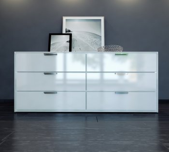 MD321-DR-LAQ Thompson Dresser by Modloft in White Lacquer [MLD-MD321-DR-LAQ Thompson]