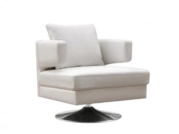 White, Chocolate or Black Leather Modern Swivel Club Chair [JMCC-Club-Chair-White]