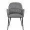 Kora Dining Armchair Set of 2 in Dark Gray Leather by J&M