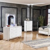 Santana Bedroom Set 5Pc in White by FDF