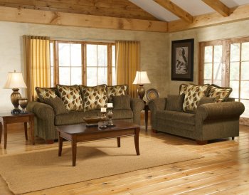 Ferris Chestnut Fabric Modern Living Room Sofa & Loveseat Set [CHFS-CU-1500]