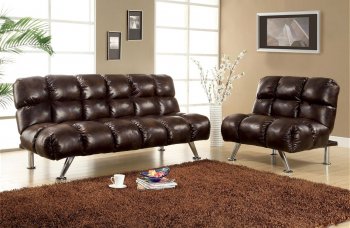 CM2909 Duncan Sofa Bed in Dark Brown Leather-Like Fabric [FASB-CM2909 Duncan]