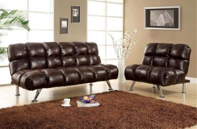 CM2909 Duncan Sofa Bed in Dark Brown Leather-Like Fabric