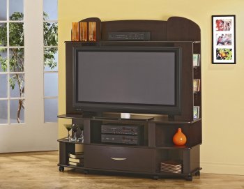 Cappuccino Finish Modern Entertainment Center w/Castor Base [HLTV-H893]