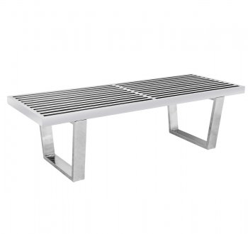 Inwood Bench NB48SS in Stainless Steel by LeisureMod w/Options [LMBN-NB48SS-Inwood Steel]