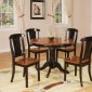 Two-Tone Black & Cherry Finish Modern 5 Pc Dining Set