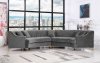 Jackson Sectional Sofa 673 in Grey Velvet Fabric by Meridian