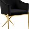 Xavier Dining Chair 763 Set of 2 Black Velvet Fabric by Meridian