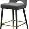 Kelly Counter Stool 791 Set of 2 Grey Velvet Fabric by Meridian