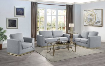 Valin Sofa & Loveseat LV01744 in Gray Fabric by Acme w/Options [AMS-LV01744 Valin]