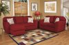 Red Fabric Modern Sofa & Loveseat Set w/Options