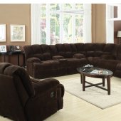 50475 Ahearn Motion Sectional Sofa in Chocolate Fabric by Acme