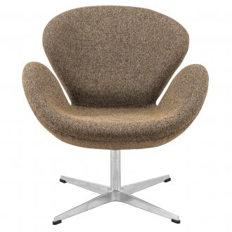 Swan Lounge Chair SW29OTW in Oatmeal Twill Wool by LeisureMod