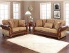 Multi-Tone Fabric Classic Sofa & Loveseat Set w/Options