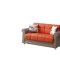 Avalon Sofa Bed in Orange Fabric by Casamode w/Options