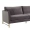 Massi Sofa TOV-S6166 in Grey Velvet Fabric by TOV Furniture