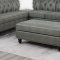 F6438 Sectional Sofa in Slate Grey Leatherette by Poundex