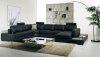 T35 Sectional Sofa in Black Bonded Leather by VIG w/ Side Light