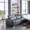 312 Sectional Sofa in Dark Grey Leather by ESF w/Bed & Recliner