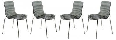 Astor Set of 4 Dining Chairs AC20TBL in Black by LeisureMod