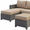 Sabina Patio Reversible Sectional w/Ottoman CM-OS1830 in Tan