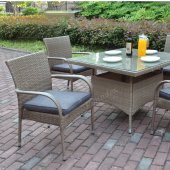 217 Outdoor Patio 5Pc Table Set in Tan by Poundex w/Options