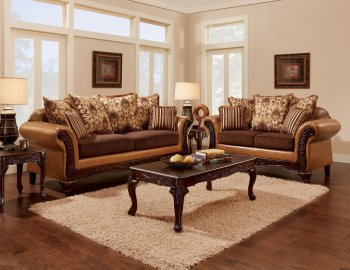 Isabella Sofa SM7506 Brown Chenille Fabric w/Options [FAS-SM7506 Isabella]