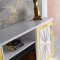 Shoshanna Electric Fireplace Media Console in White & Gold