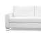 Contemporary White Bycast Leather Sectional Sofa W/Tufted Seats