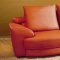 Light Red Leather Modern Sectional Sofa w/2 Ottomans