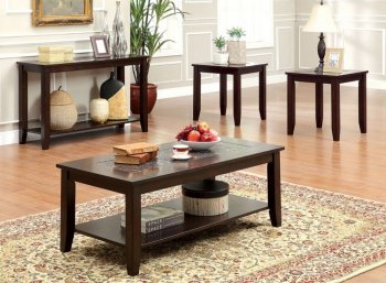 CM4669 Townsend III Coffee Table & 2 End Tables in Dark Cherry [FACT-CM4669-3PK Townsend III]