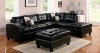 Kiva Sectional Sofa 51195 in Black Bonded Leather Match by Acme