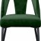 Akoya Dining Chair 794 Set of 2 Green Velvet Fabric by Meridian