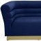 Bellini Sofa 669 in Navy Velvet Fabric by Meridian w/Options