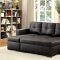 Valter Sectional & Ottoman Set CM6837 in Black Leather Match