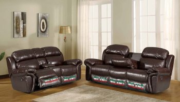 Bonanza Reclining Sofa in Brown Bonded Leather w/Optional Items [ADS-Bonanza]