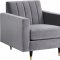 Lola Sofa 619 in Grey Velvet Fabric by Meridian w/Options