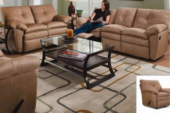 Latte Color Microfiber Dual Motion Living Room w/Recliners [JTS-50656]