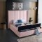 Kiki Upholstered Bed in Pink Velvet Fabric by Meridian