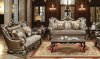 Monica Sofa & Loveseat Set in Champagne Fabric w/Options