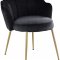 Claire Dining Chair 748 Set of 2 Black Velvet Fabric by Meridian