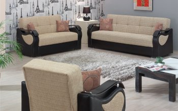 Fabric & Vinyl Two-Tone Modern Sofa Bed w/Options [MYSB-Alabama]