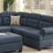 F6987 Sectional Sofa in Dark Blue Fabric by Boss w/Options