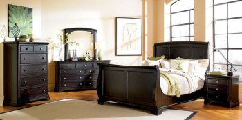 Dark Espresso Finish Classic Bedroom with Sleigh Bed [CRBS-150-200381]