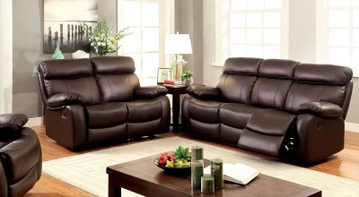 Myrtle Reclining Sofa CM6193 in Brown Leather Match w/Options