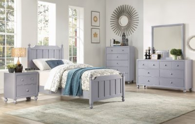 Wellsummer 4Pc Youth Bedroom Set 1803GY in Gray by Homelegance