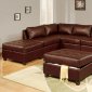 Brown Bonded Leather 6Pc Modular Sectional w/Optional Ottoman