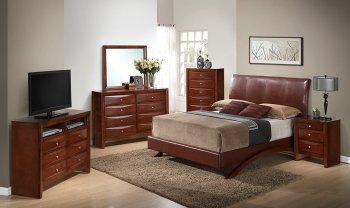 G2545 Bedroom in Brown by Glory w/Upholstered Bed & Options [GYBS-G2545-G1550 Brown]