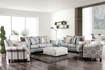 Misty Sofa SM8141 in Light Blue Woven Fabric w/Options [FAS-SM8141-Misty]