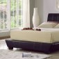 Black Leatherette Modern Platform Bed w/Contrasting Stitching